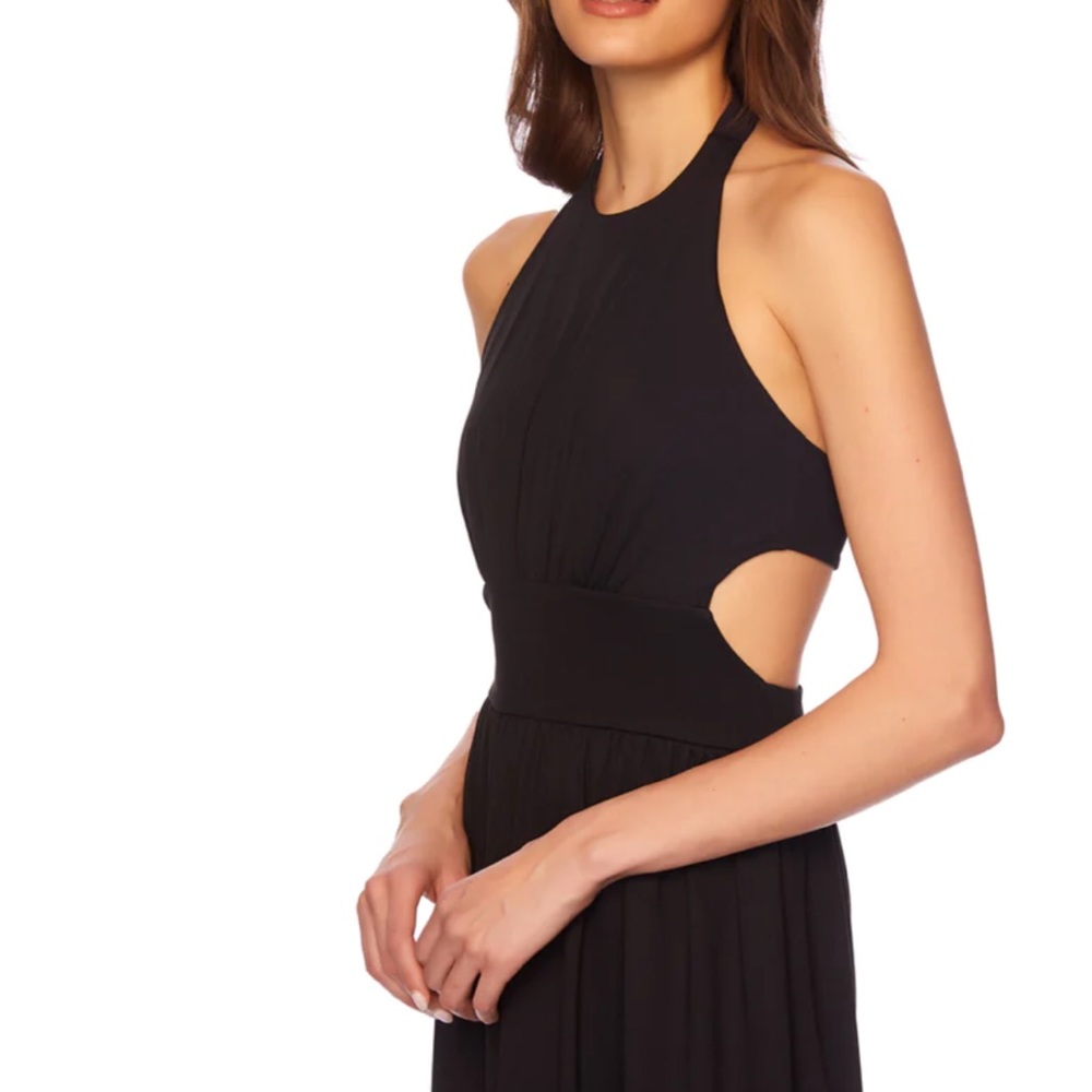 Susana Monaco halter snap maxi dress, Large, Navy, NWTGS